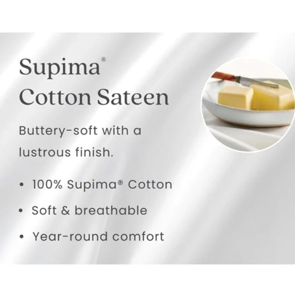 The Company Store Legends Hotel King Fitted Sheet White Supima Cotton Sateen